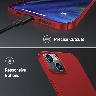 Torras Decency Series Phone Case for iPhone 13 - Red - X002XYHWQR