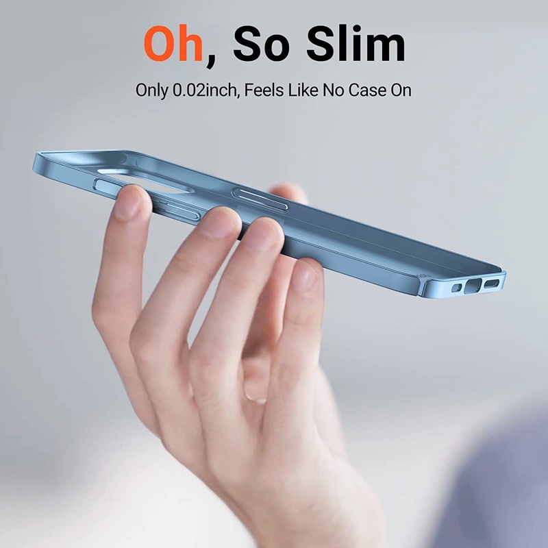 Torras Slim Fit Phone Case for iPhone 13 Pro Ultra-Thin Light Weight Full Protection Hard PC Cover with Comfortable Grip – Sierra Blue - X0035EJG8B