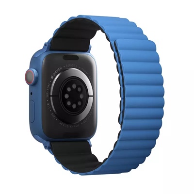 UNIQ Revix Reversible Magnetic Apple Watch Strap Series 1-10, SE/SE2  41/40/42MM - Caspian (Blue/Black)