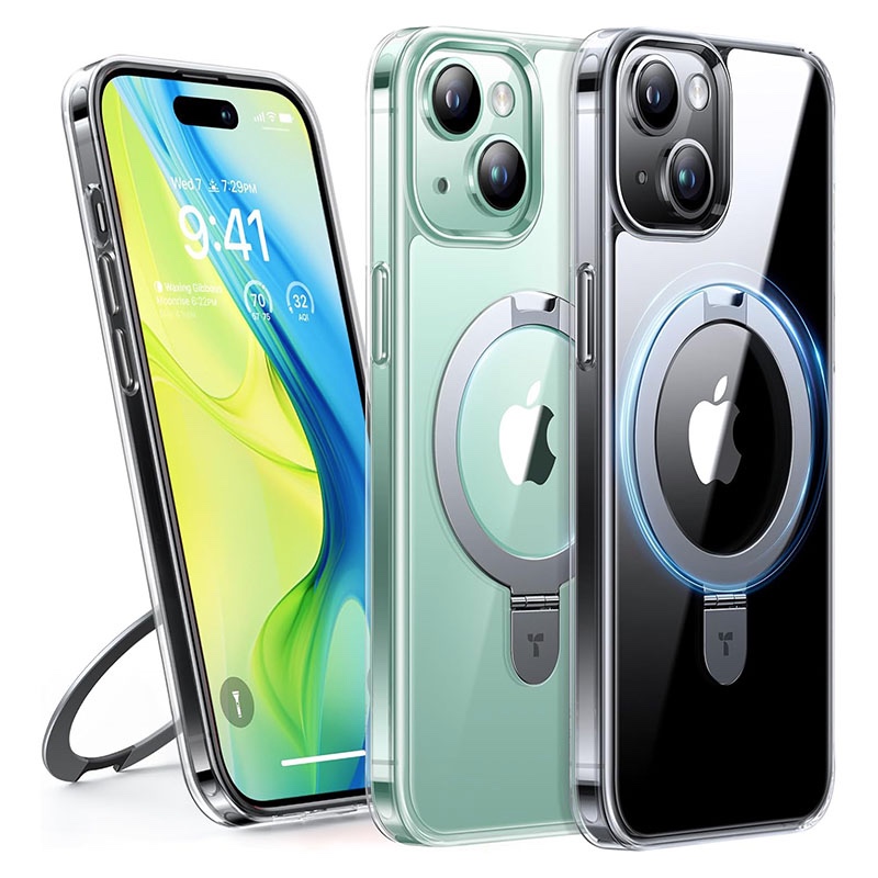 Torras UPRO Ostand Clear Series Magsafe Compatible Phone Case for iPhone 15 Plus 6.7? – Clear
