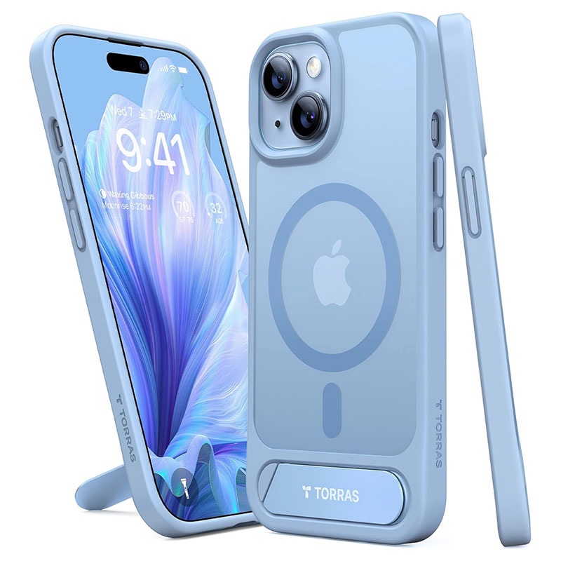 Torras UPRO Pstand Series Magsafe Compatible Phone Case for iPhone 15 6.1? – Light Blue