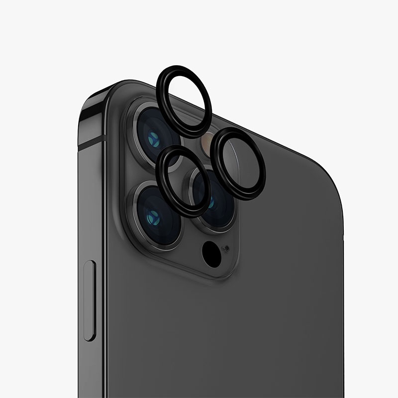 Uniq Optix Aluminium Camera Lens Protector for iPhone 15 Pro Max - Midnight Black