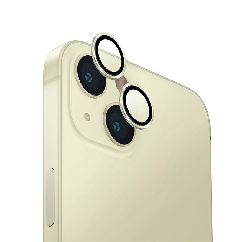 Uniq Optix Aluminium Camera Lens Protector for iPhone 15/15 Plus – Pale Yellow