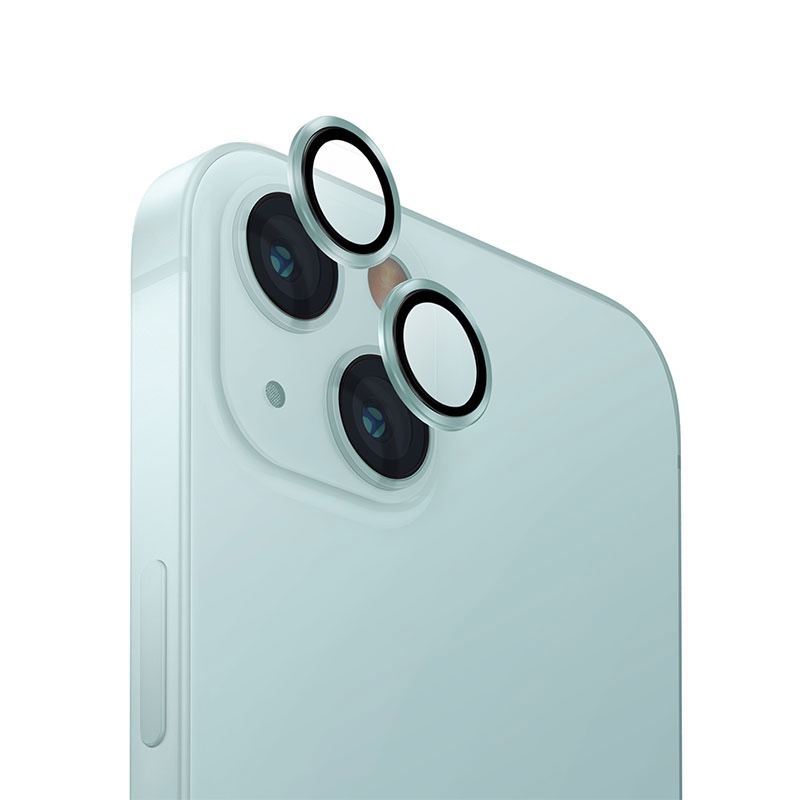 Uniq Optix Aluminium Camera Lens Protector for iPhone 15/15 Plus – Cool Mint