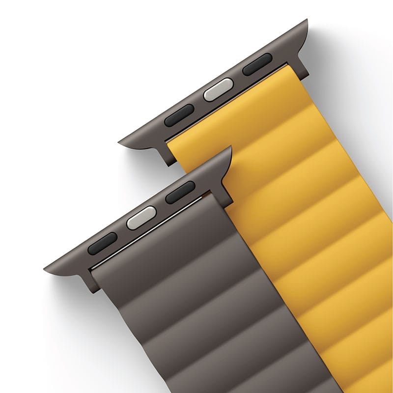UNIQ REVIX Reversible Magnetic Apple Watch Strap for Series 1-10, SE/SE2 & Watch Ultra  49/45/44/46MM - Mustard (Khaki)
