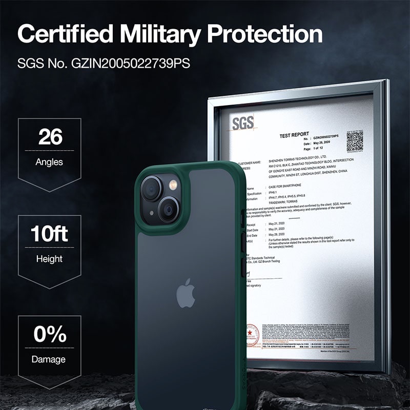 Torras Guardian Series Phone Case for iPhone 14 Plus 6.7 Inch - Dark Green