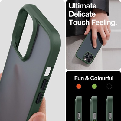 Torras Guardian Series Phone Case for iPhone 14 Pro Max 6.7 Inch - Dark Green