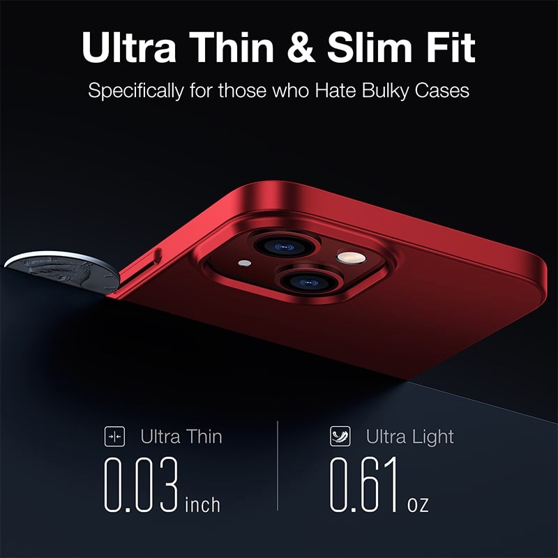 Torras Decency Series Phone Case for iPhone 14 Plus 6.7 Inch - Red