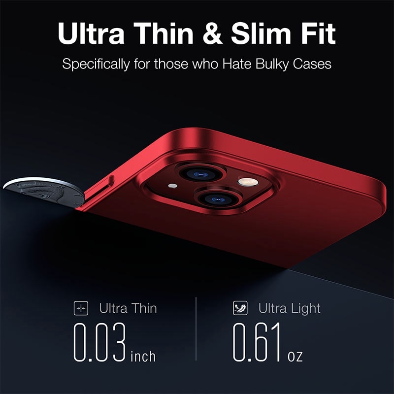 Torras Decency Series Phone Case for iPhone 14 6.1 Inch - Red