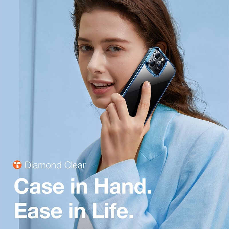 Torras Crystal Clear Series Phone Case for iPhone 14 Pro 6.1 Inch - Navy Blue