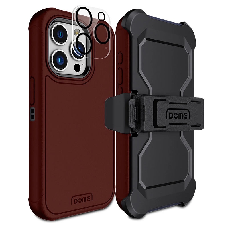 Whitestone Dome iPhone 15 Pro Aegis All in One Defender Case – Burgundy Red