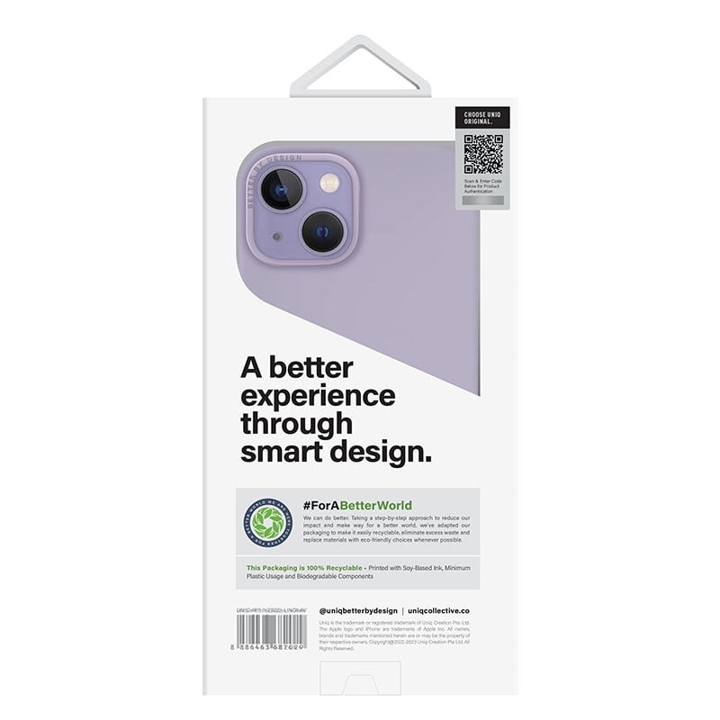UNIQ Lino Phone Case for iPhone 14 - Lilac (Lavender)