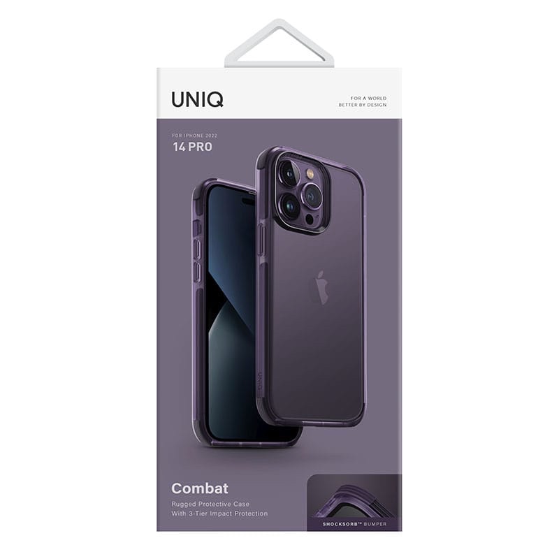 UNIQ Hybrid Combat Phone Case for iPhone 14 Pro - Fig (Purple)
