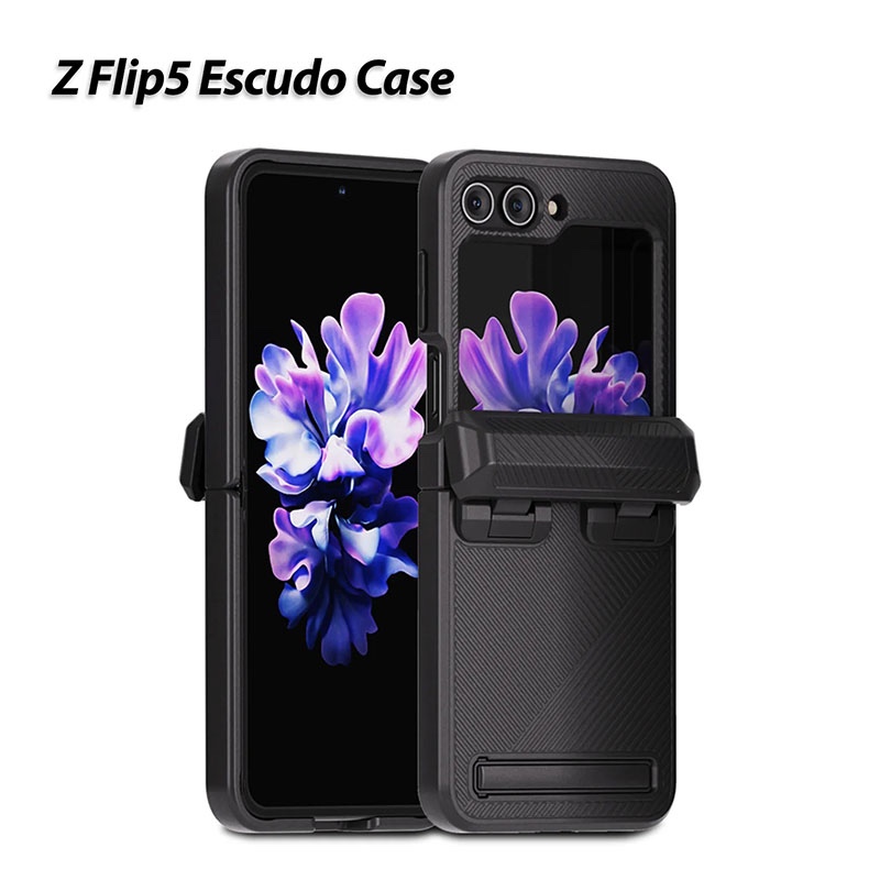 Whitestone Dome [Escudo Phone Case] for Samsung Galaxy Flip 5 - Black / Translucent