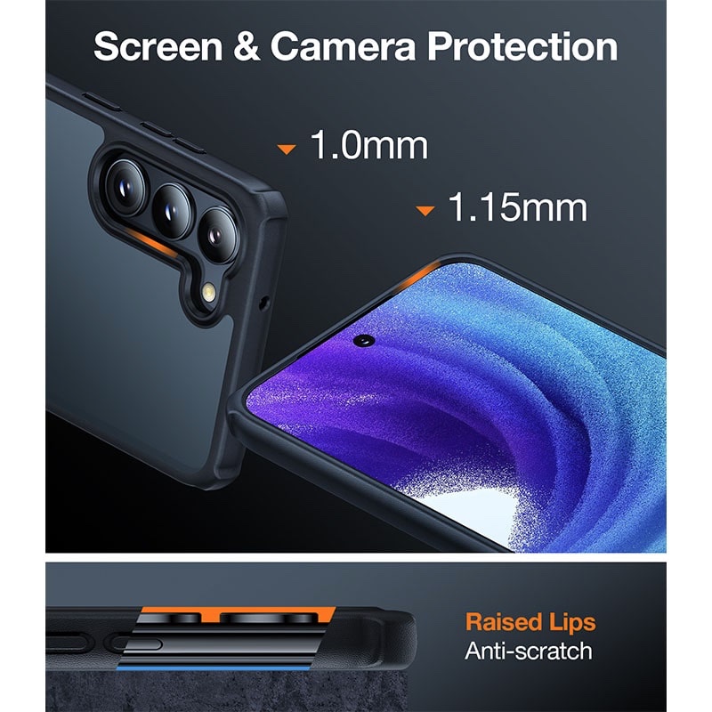 Torras UPRO Matte Series Phone Case for Samsung Galaxy S23 Plus - Black - X0031KOJ33