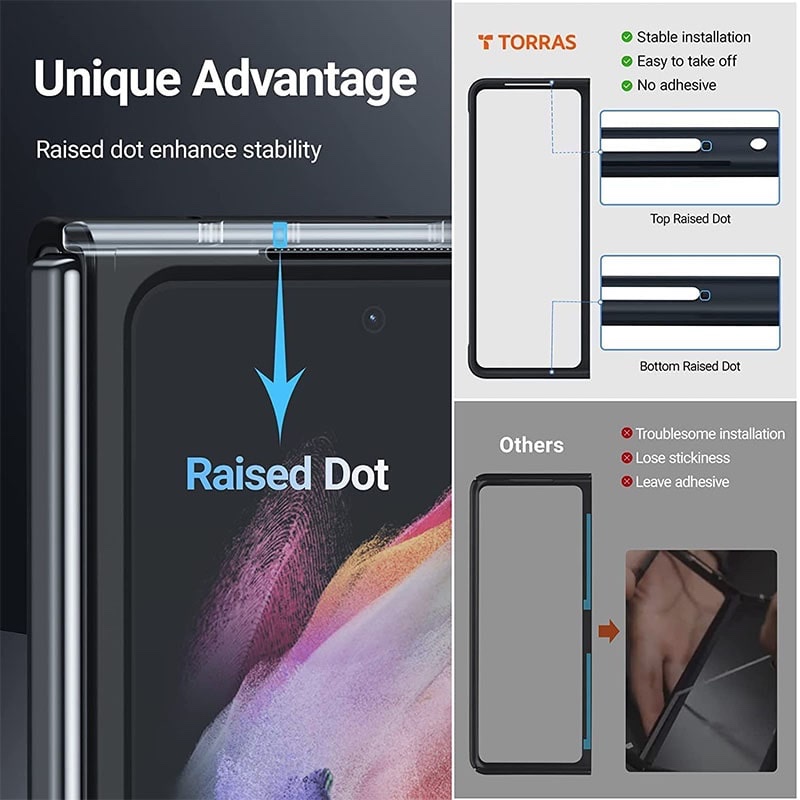 Torras UPRO Matte Series Phone Case for Samsung Galaxy Z Fold 3 – Black