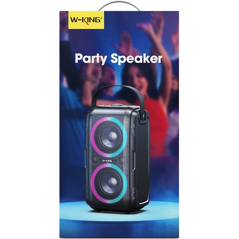 W-KING T9 80W Loud Bluetooth Speakers with Subwoofer, Portable Outdoor Wireless Speaker  with Mega Deep Bass, Huge 105dB Sound, Mixed Color Lights, 24H Play, AUX, USB Play, TF Card