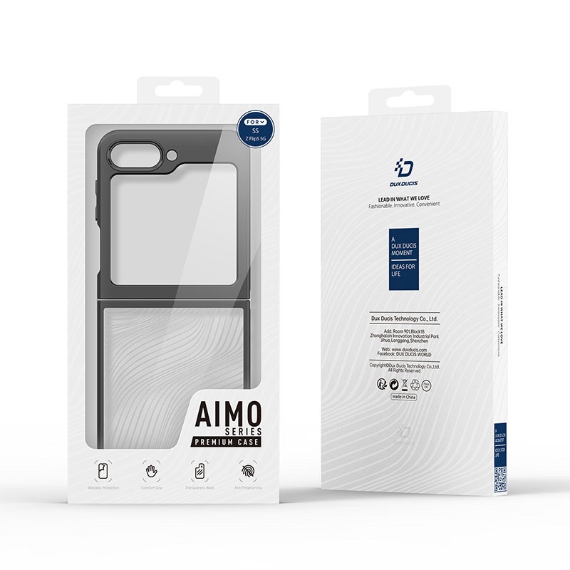 Aimo Series Phone Case for Samsung Galaxy Flip 5 - Transparent Black