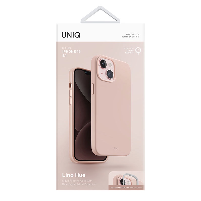 Uniq Lino Hue MagClick MagSafe Compatible Phone Case for iPhone 15 – Blush Pink