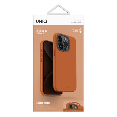 UNIQ Lino Hue MagClick Magsafe Compatible Phone Case for iPhone 15 Pro – Sunset Orange