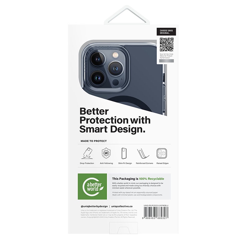 Uniq Life Pro Xtreme MagClick MagSafe Compatible Phone Case for iPhone 15 Pro – Smoke Blue