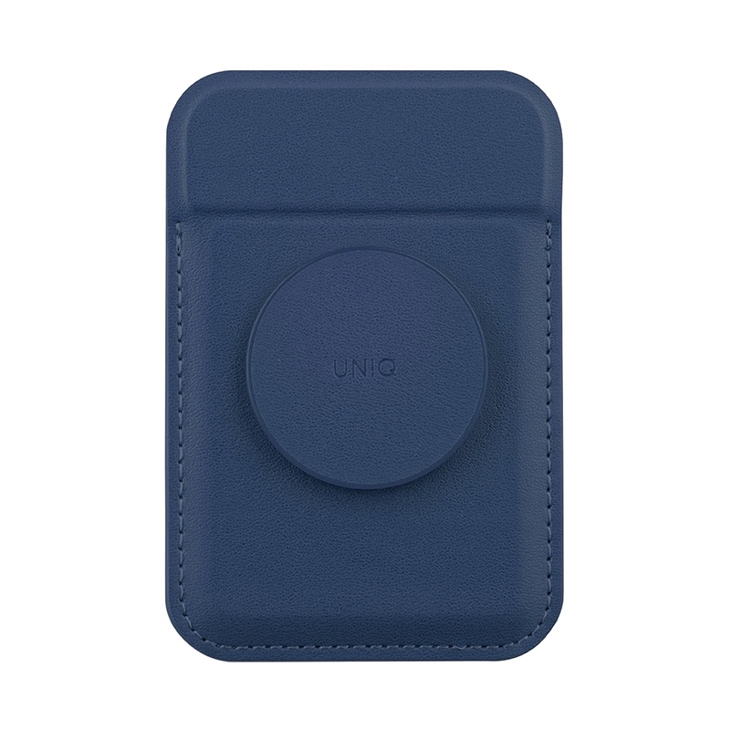UNIQ Flixa Magnetic Card Holder with Pop Grip & Stand – Navy Blue