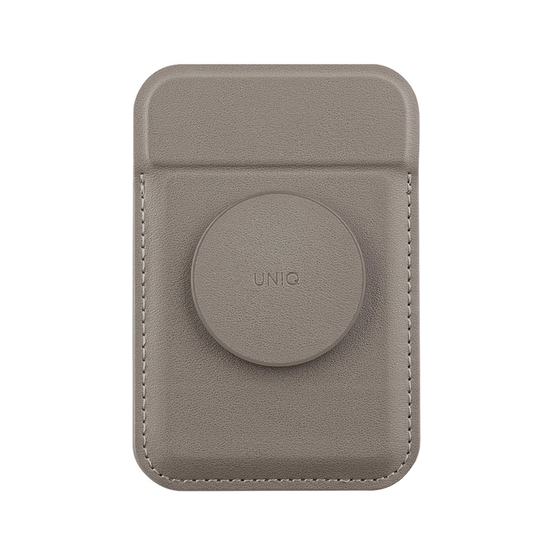 UNIQ Flixa Magnetic Card Holder with Pop Grip & Stand – Flint Grey
