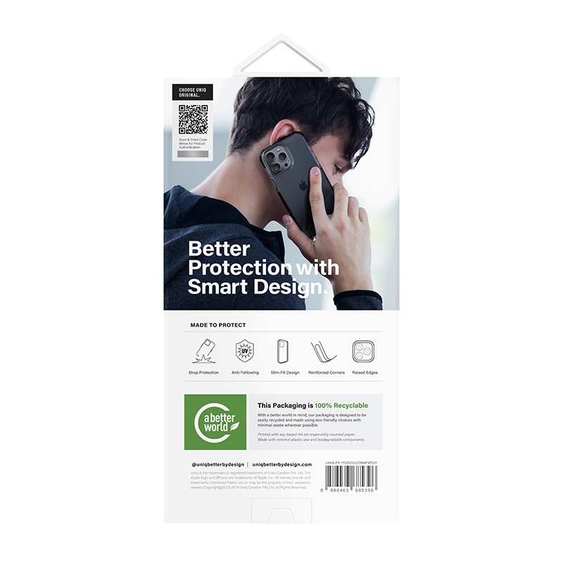 Uniq Combat (AF) MagSafe MagClick Charging Case for iPhone 15 Pro - Frost Grey