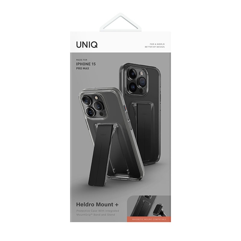Uniq Heldro Mount Case with Stand for iPhone 15 Pro Max – Vapour Smoke