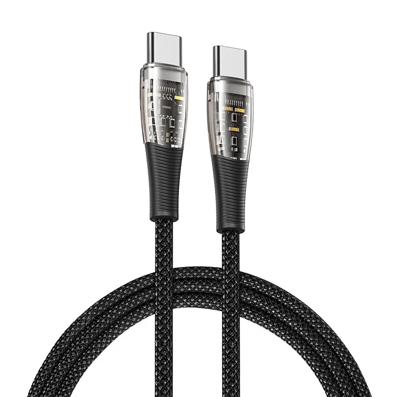 PD 65W Transparent USB C To USB C Cable