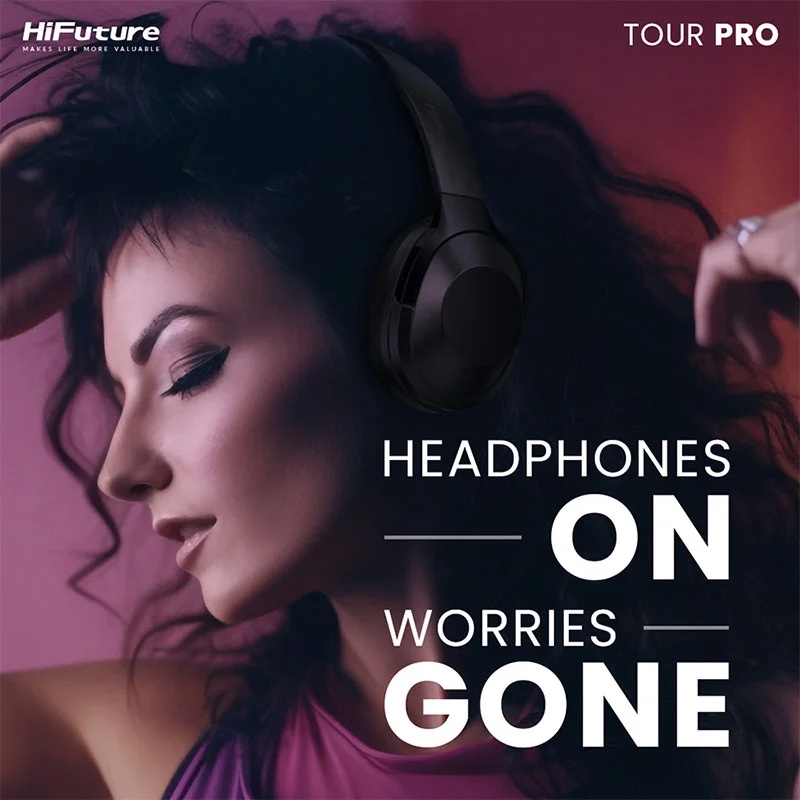 HiFuture FutureTour Pro Hybrid ANC Wireless Headphones - Black