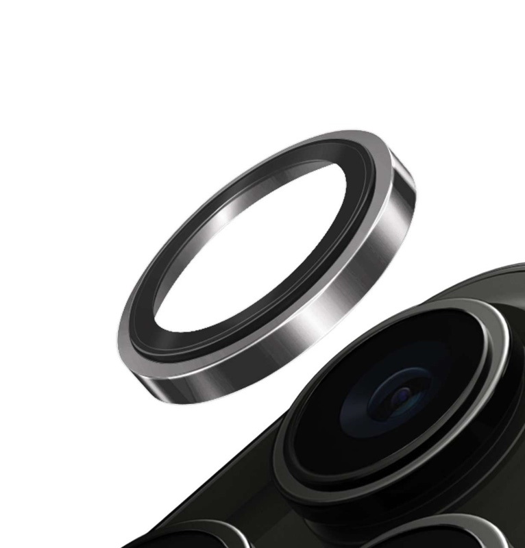 Uniq Optix Saphhire Camera Lens Protector with Stainless Steel Frame for iPhone 15 Pro - Chrome Grey