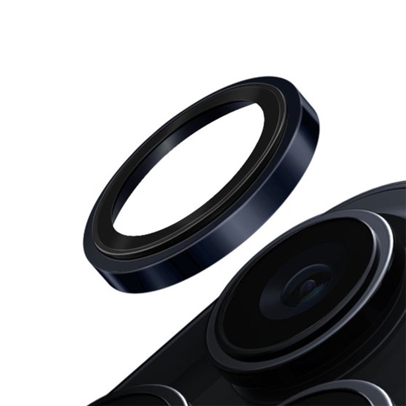Uniq Optix Saphhire Camera Lens Protector with Stainless Steel Frame for iPhone 15 Pro - Tetra Blue