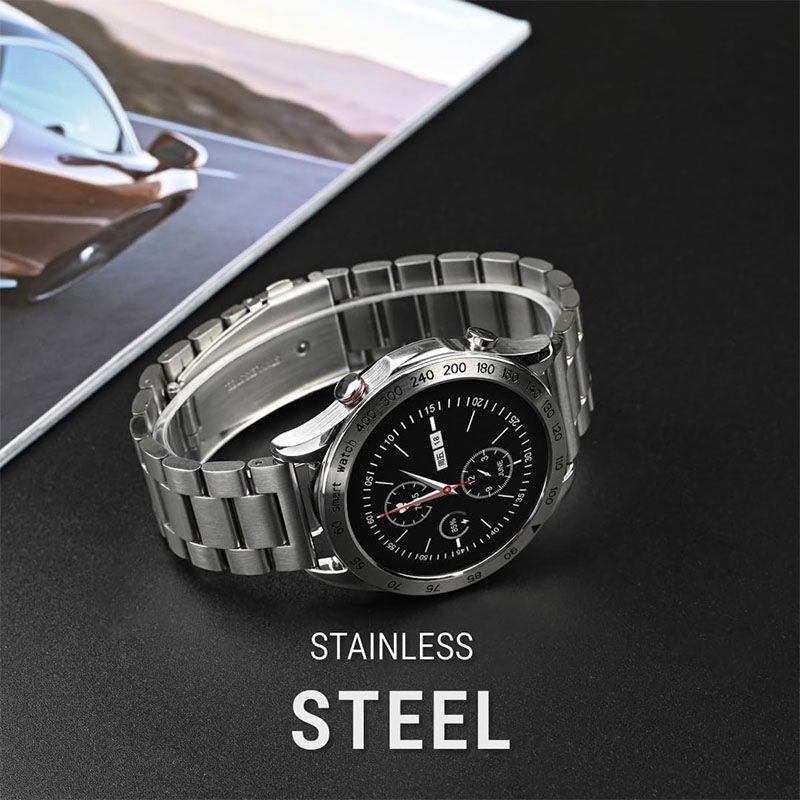 HiFuture FutureGo Pro Stainless-Steel Smartwatch with FHD Large Screen – Black