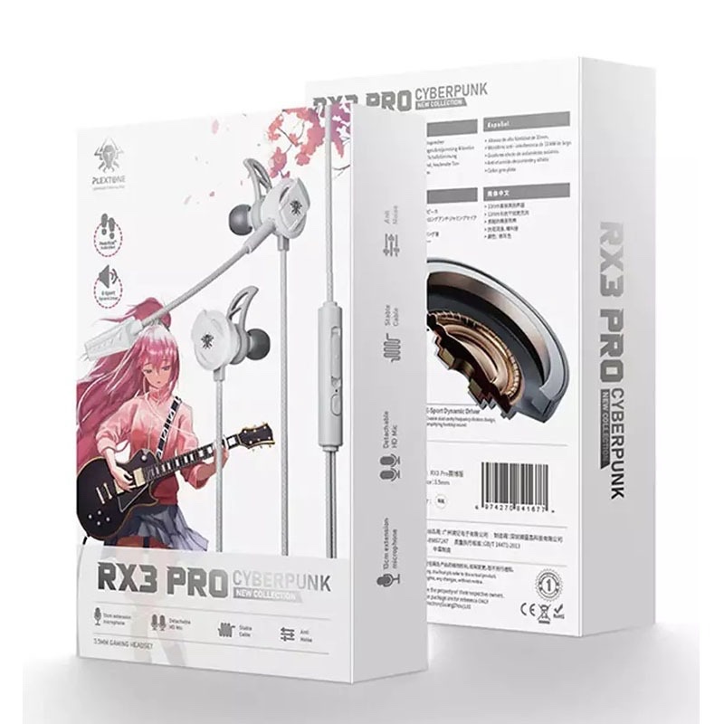 Plextone RX3 PRO Type-C Stereo Wired Gaming Headphones with Dual Microphone - White