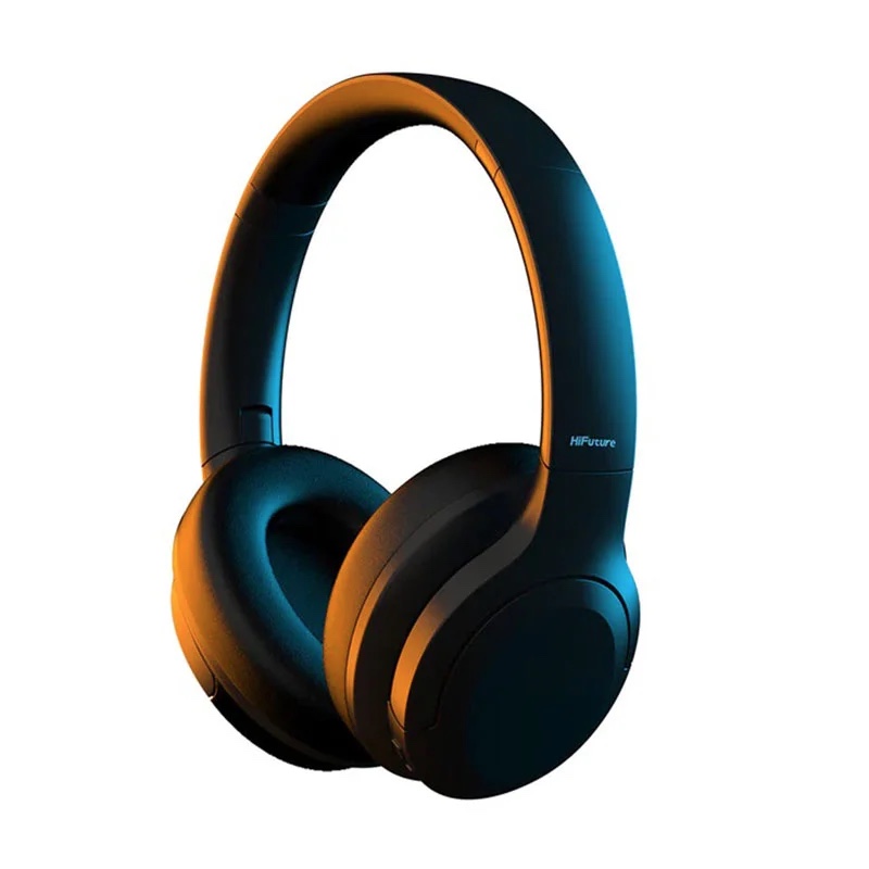 HiFuture FutureTour Over Ear ANC Headphones with Type C Fast Charge, 40 Hours Play, Bluetooth 5.2, 4 Microphones - Black