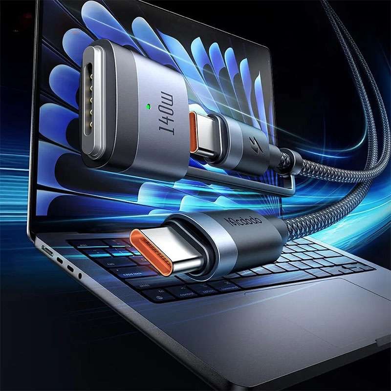 Mcdodo 240W / 140W USB-C to USB-C & MagSafe 3 Magnetic Charging Cable, 140W (Mag-safe), 240W (USB-C)