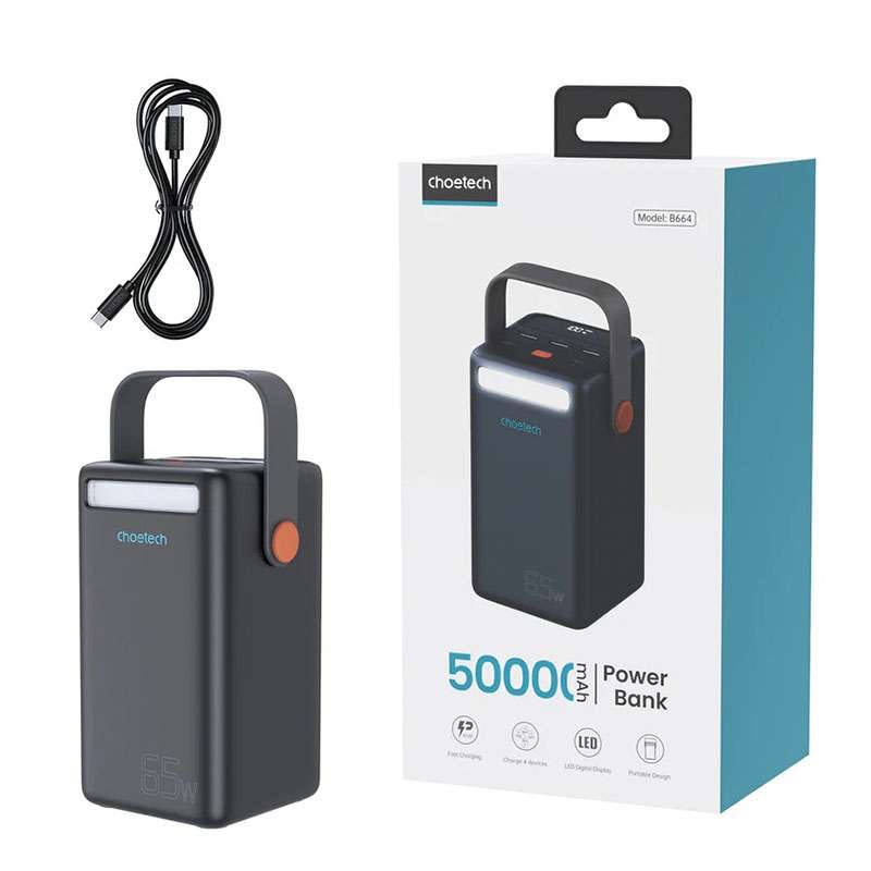 Choetech 50,000mAh Ultra Portable Power Bank with 2 inputs 4 outputs - Deep Blue