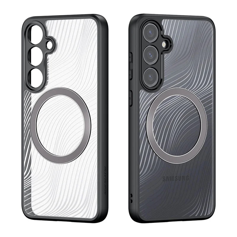 Aimo Mag Series Phone Case for Samsung Galaxy S24 Plus (MagSafe Compatible) – Transparent Black
