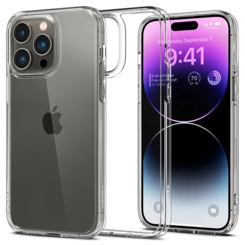 Spigen Crystal Hybrid Phone Case for iPhone 14 Pro Max – Crystal Clear