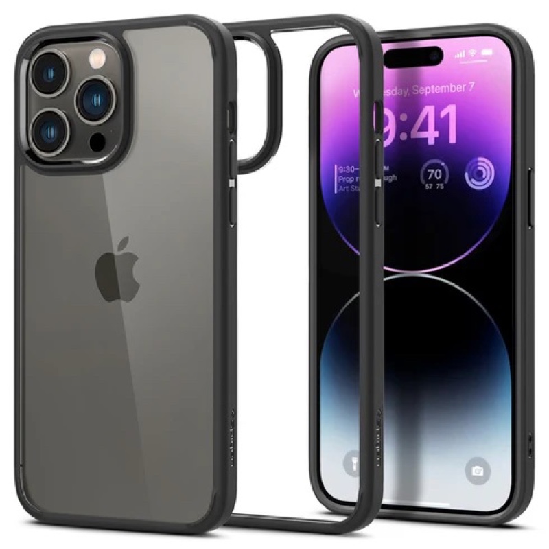 Spigen Crystal Hybrid Phone Case for iPhone 14 Pro – Matte Black