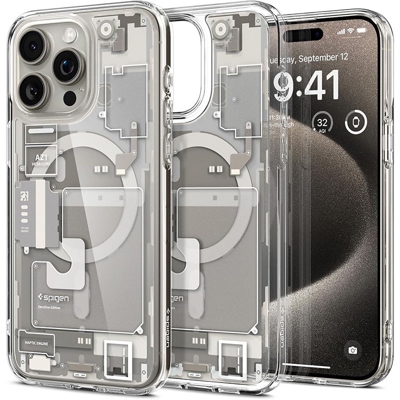 Spigen Ultra Hybrid Magfit MagSafe Compatible Phone Case for iPhone 15 Pro Max  – Natural Titanium