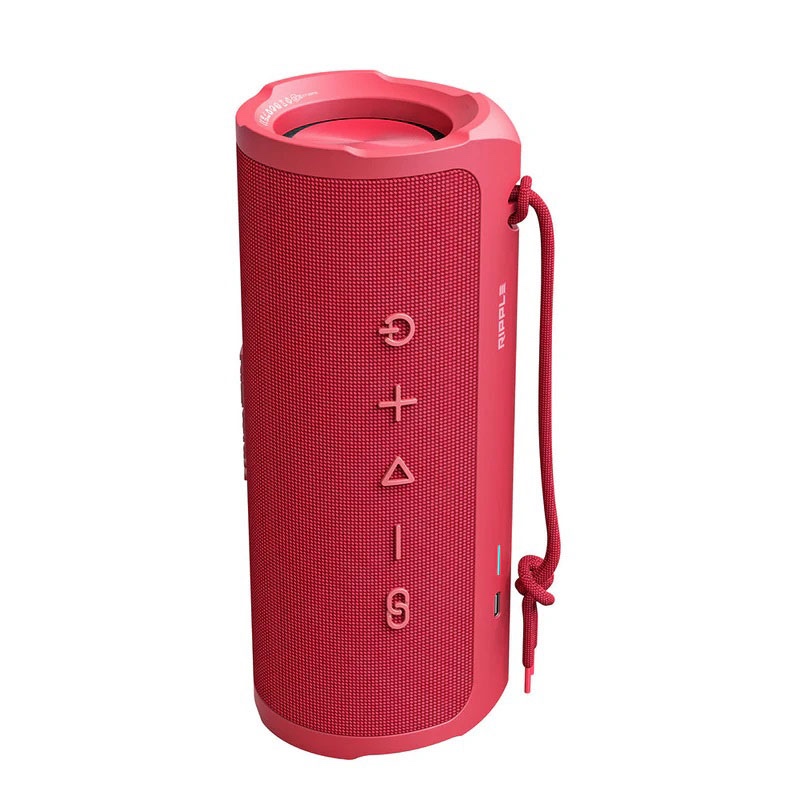 HiFuture Ripple 30W Portable Bluetooth Speaker with Crystal Clear Sound Quality, IPX7 Waterproof, Powerful Bass, 12 Hour Playtime - Red