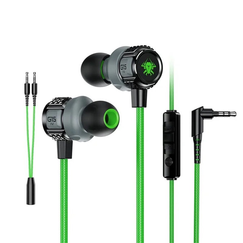 Plextone G15 Gaming Earphones with Remote Control, Microphone Function, Magnet, In-Ear Type, Volume Adjustment, Calls, Lightweight, Only 5g