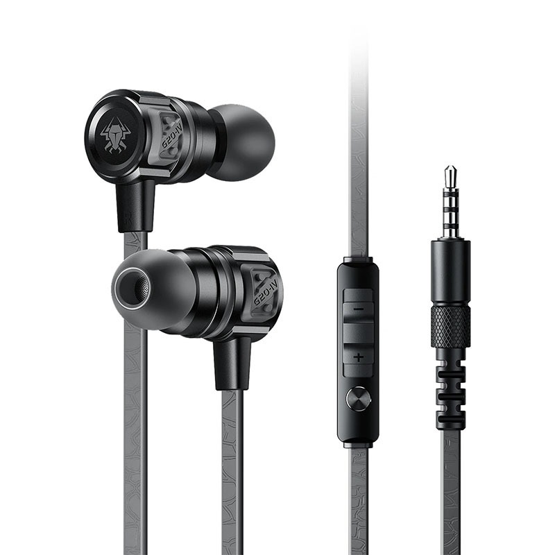 Plextone G20 Mark IV Metal Bass Magnetic Hammerhead Noise Cancelling In-Ear Gaming Earphones Headset with Type C and 3.5mm Jack – Black
