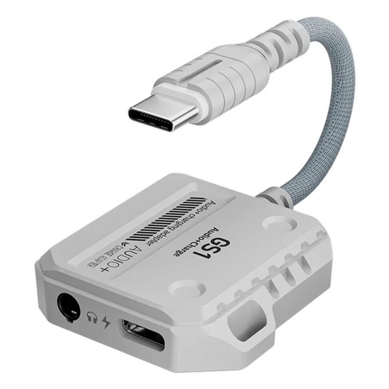 Plextone GS1 2 in 1 Gaming Adapter with Type-C 60W Fast Charging & 3.5mm 3D Stereo Sound
