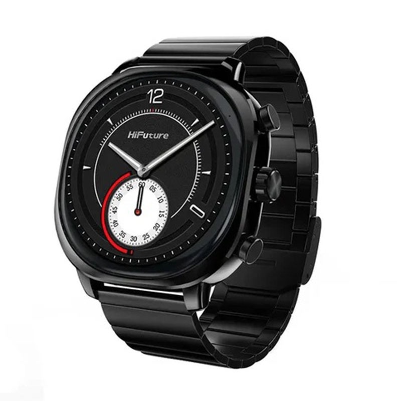 HiFuture Aix Luxury Stainless Steel Smart Calling Watch with 1.44” AMOLED Display & AI Algorithm - Black