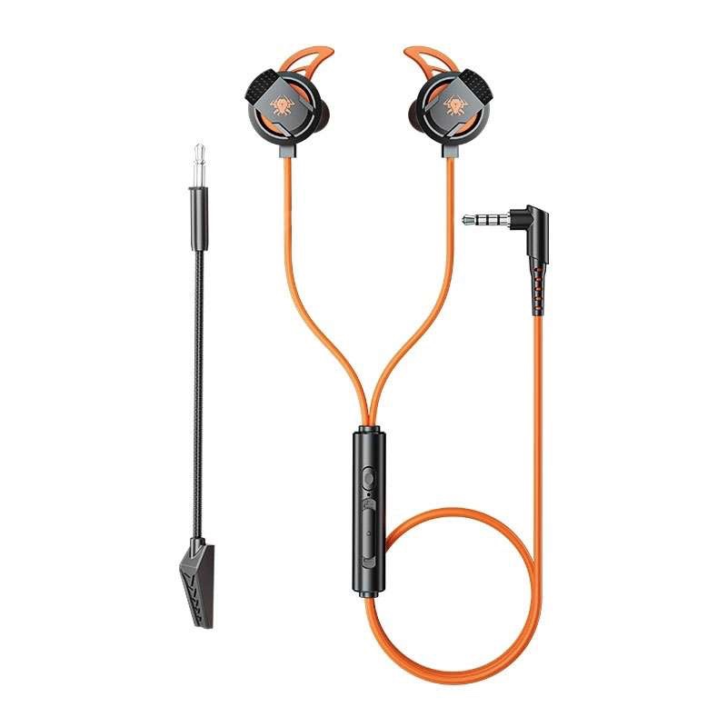 Plextone RX3 PLUS 3.5mm Interface In-ear Wired Game Earphones Pluggable Mic - Orange