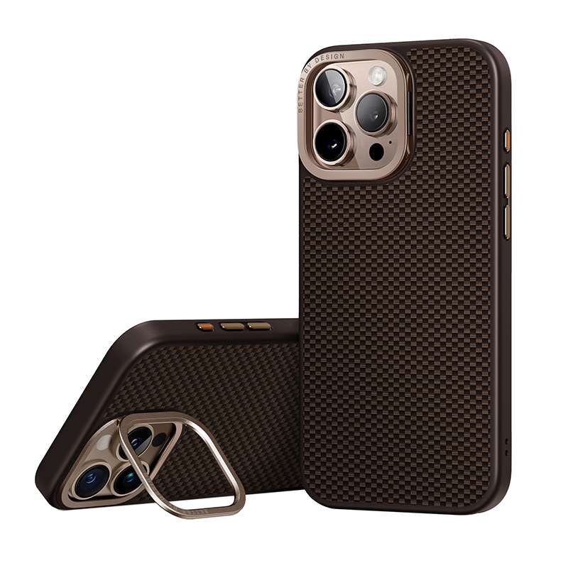 UNIQ Keva Max MagSafe Compatible Phone Case with Camera Stand for iPhone 16 Pro Max – Brown