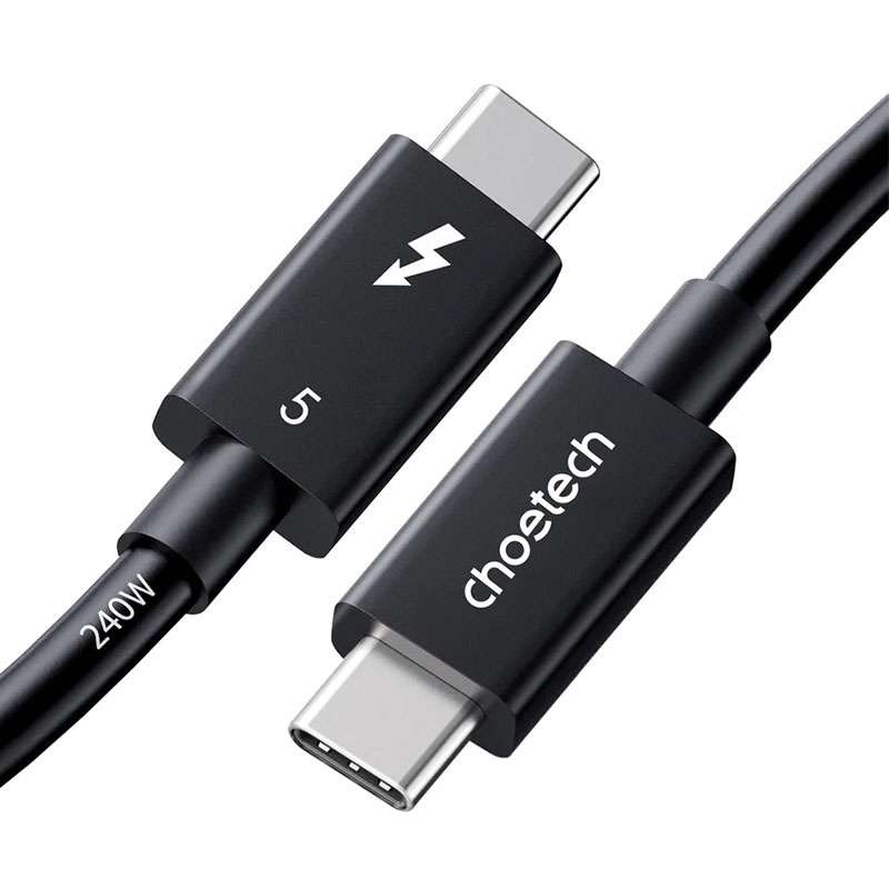 Choetech 240W Thunderbolt 5 Type-C to Type-C High Speed 8K Cable - Black